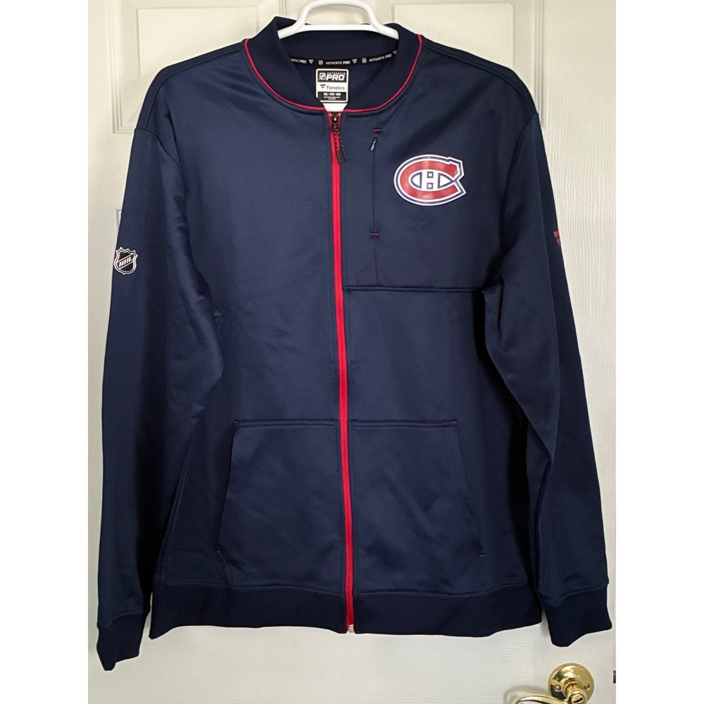 Men's 3XL NWOT Fanatics Navy Montreal Canadiens Authentic Full-Zip Jacket